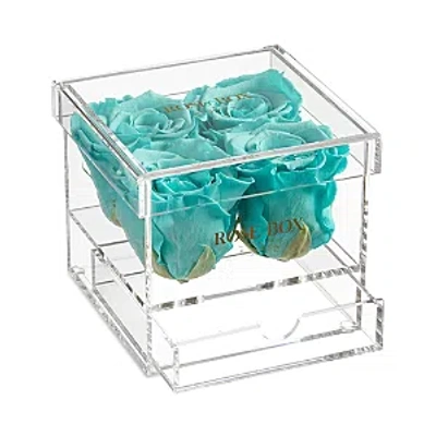 Rose Box Nyc 4 Turquoise Roses Jewelry Box In Blue