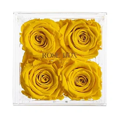 Rose Box Nyc 4 Rose Jewelry Box In Yellow