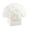 Rose Box Nyc Custom Ceramic Square Classic Half Ball With Pure White Roses