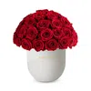 Rose Box Nyc 50 Rose Half Ball Arrangement In Red Flame