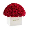 Rose Box Nyc 50 Rose Half Ball Arrangement In Red Flame