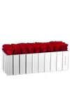 Rose Box Nyc Half Ball Of Red Flame Long Lasting Preserved Real Roses In Large Modern Mirrored Centerpiece Vase, In No Color