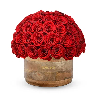 Rose Box Nyc Rustic 80 Rose Half Ball Arrangement In Red