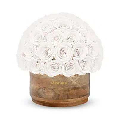 Rose Box Nyc Rustic 80 Rose Half Ball Arrangement In Pure White