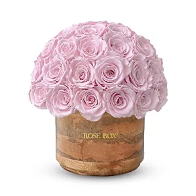 Rose Box Nyc Rustic Classic 35 Rose Half Ball Arrangement In Light Pink