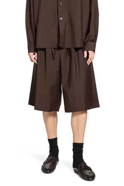 Rose Burrito Basketball Wool Shorts In Brown