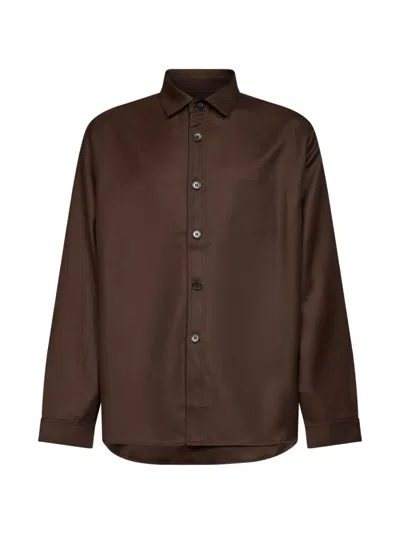 Rose Burrito Button-fastening Long-sleeve Shirt In Brown