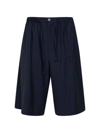 Rose Burrito Drawstring Shorts In Blue