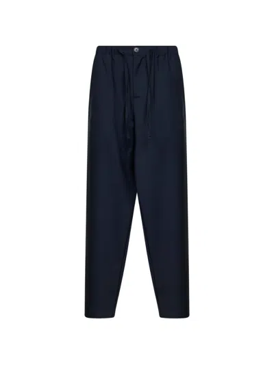 Rose Burrito Drawstring Trousers In Blue