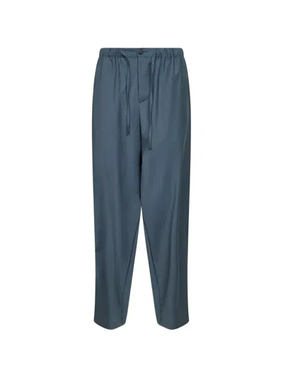 Rose Burrito Drawstring Trousers In Blue