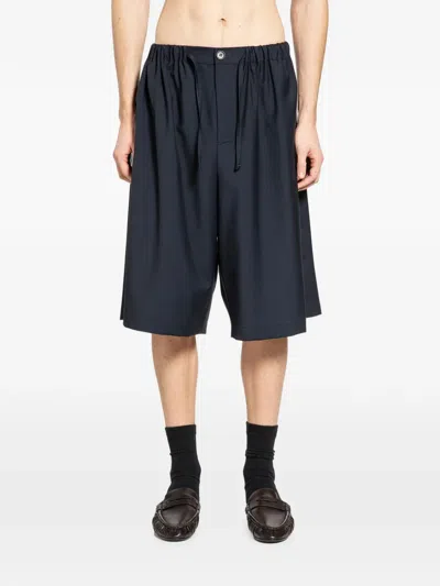 Rose Burrito Drawstring Virgin-wool Shorts In Blue