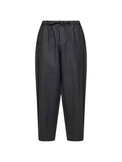 Rose Burrito Drawstring-waist Melange-effect Trousers In Gray