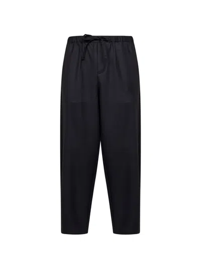 Rose Burrito Drawstring-waist Virgin-wool Trousers In Black
