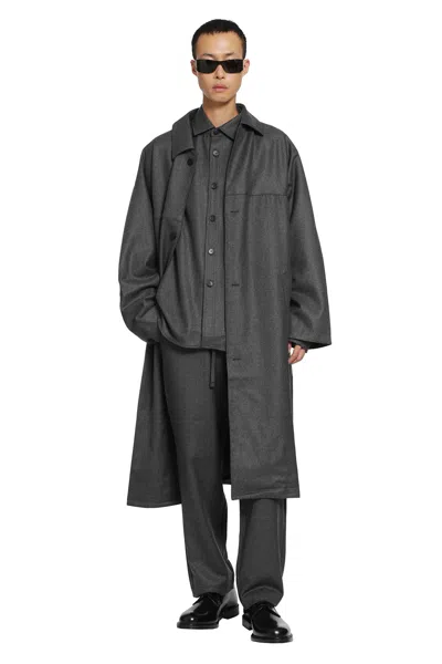 Rose Burrito Wool Flanell Coat In Gray