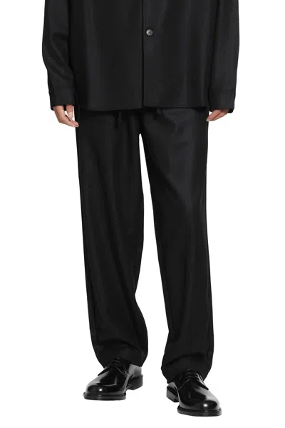 Rose Burrito Wool Flannel Pyjama Trousers In Black