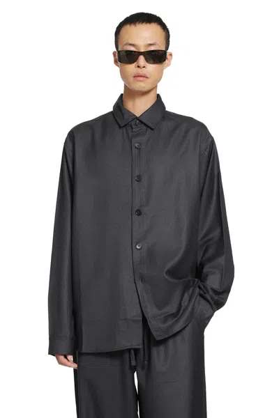 Rose Burrito Wool Overshirt In Gray