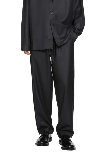 Rose Burrito Wool Pyjama Trousers In Blue