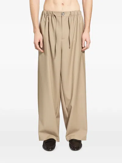 Rose Burrito Wool Wide-leg Trousers In Neutral