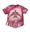 Rose Canyon Ranch Thunderbird Fringe Hem Tee In Aztec Pink In Pink