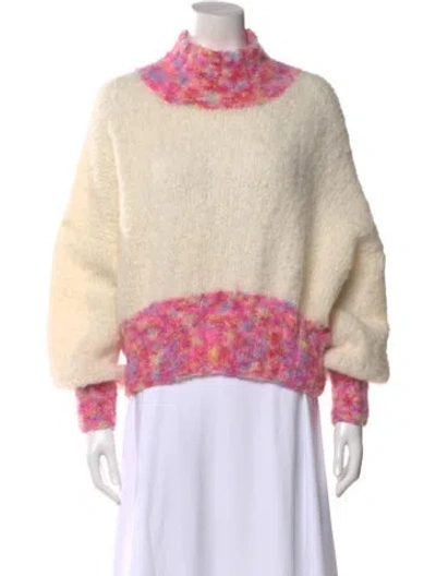 Pre-owned Rose Carmine Alpaca Printed Sweater In Neutral