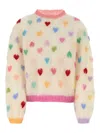 Rose Carmine Embroidered Mohair Blend Sweater In Multi