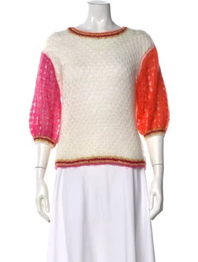 Pre-owned Rose Carmine Kid Mohair Crew Neck Sweater