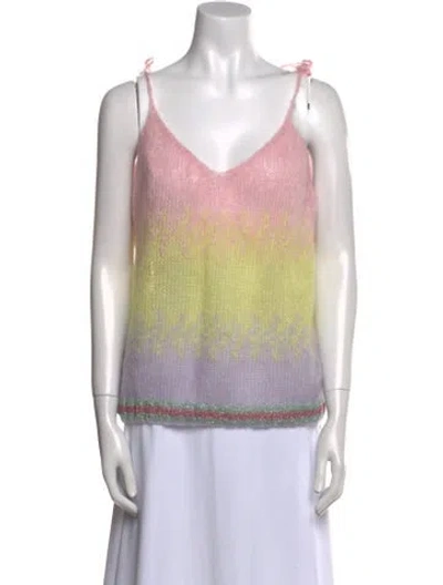 Pre-owned Rose Carmine Kid Mohair Printed Tunic W/ Tags