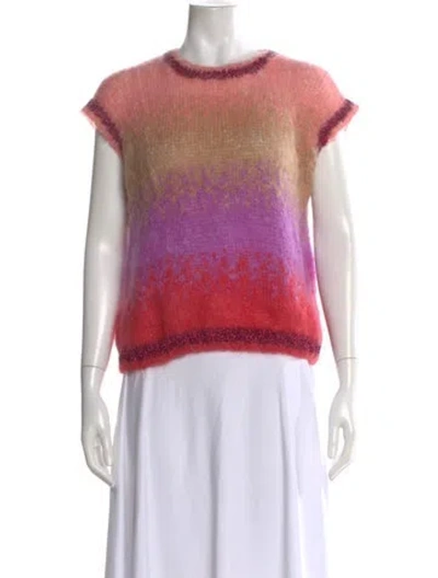 Pre-owned Rose Carmine Kid Mohair Striped Sweater In Gray