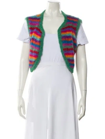 Pre-owned Rose Carmine Kid Mohair Striped Sweater In Multi