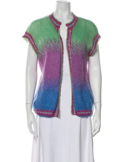 Pre-owned Rose Carmine Kid Mohair Striped Sweater In Purple