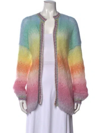 Pre-owned Rose Carmine Mohair Open Front Sweater
