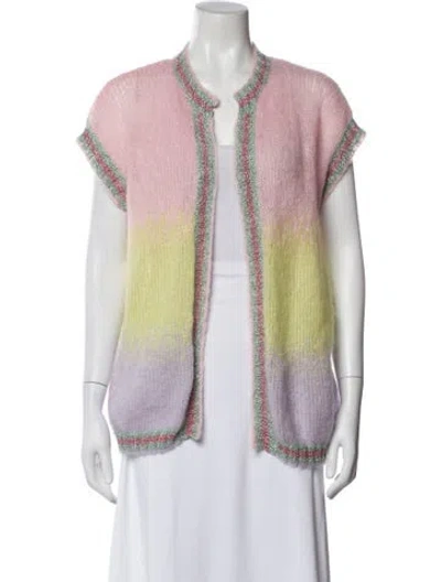 Pre-owned Rose Carmine Mohair Printed Vest