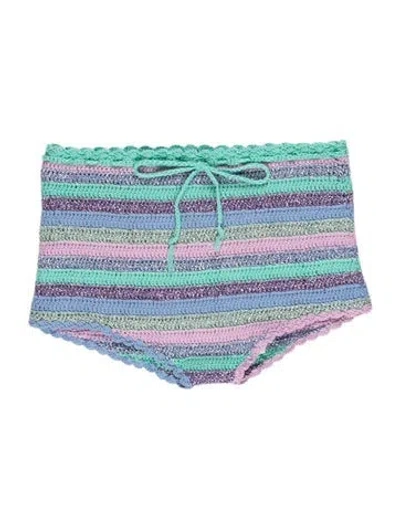 Pre-owned Rose Carmine Striped Mini Shorts In Blue