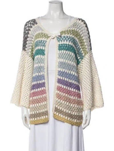 Pre-owned Rose Carmine Striped Sweater In Neutral