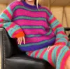 Rose Carmine Sweater O Cool Stripes Strongs In Purple In Purple