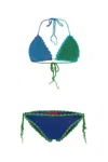 Rose Carmine Multicolor Crochet Bikini In Multi