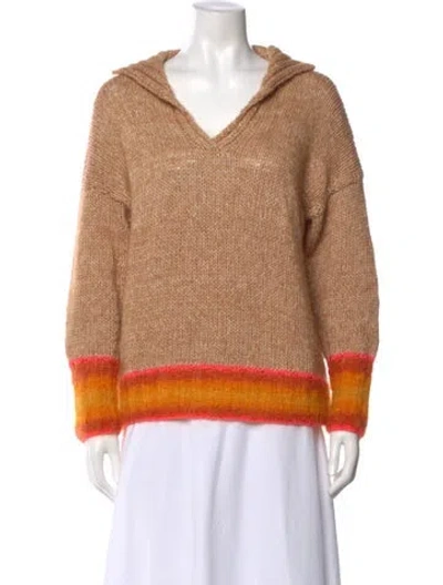 Pre-owned Rose Carmine V-neck Sweater In Neutral