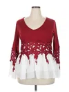 Rose Gal Long Sleeve Blouse In Burgundy