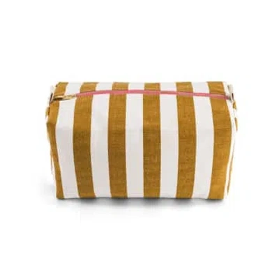 Rose In April Vic Caramel Stripe Print Toilet Bag