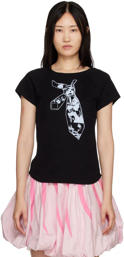 Rose Murdoch Black Ivy T-shirt In Tie/black