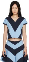 Rose Murdoch Blue & Navy Jack Tank Top In Contemporary