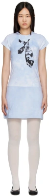 Rose Murdoch Blue Edith Minidress In Tie/blue Soft Dye