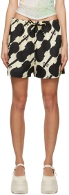 Rose Murdoch Yellow & Brown Teddy Shorts In Cello Print