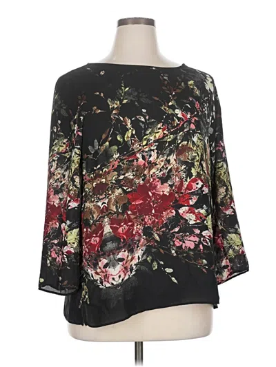 Pre-owned Rose + Olive 3/4 Sleeve Blouse In Black