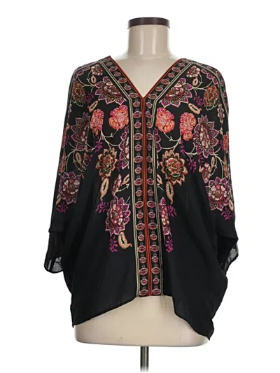 Pre-owned Rose + Olive 3/4 Sleeve Blouse In Black