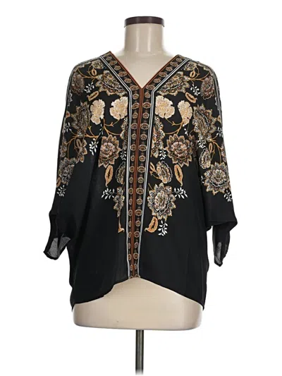 Pre-owned Rose + Olive 3/4 Sleeve Blouse In Black