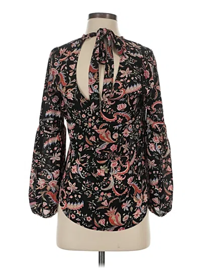Pre-owned Rose + Olive 3/4 Sleeve Blouse In Black