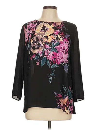 Pre-owned Rose + Olive 3/4 Sleeve Blouse In Black