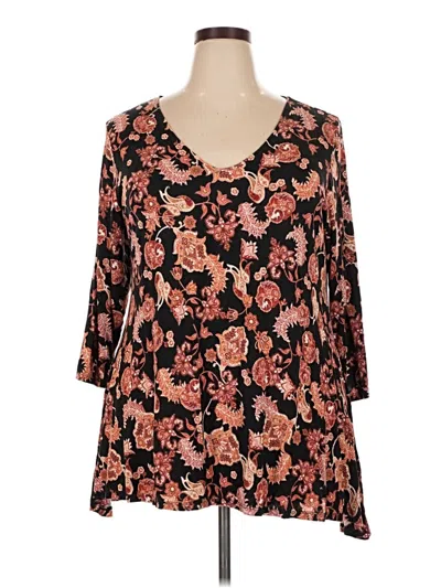 Pre-owned Rose + Olive 3/4 Sleeve Blouse In Black