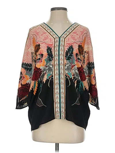 Pre-owned Rose + Olive 3/4 Sleeve Blouse In Black